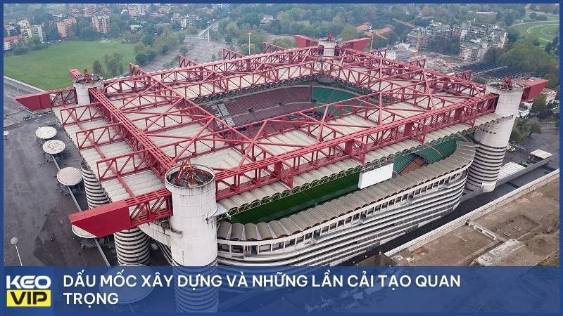 
San Siro được xây dựng từ lâu đời và trải qua nhiều lần cải tạo quan trọng