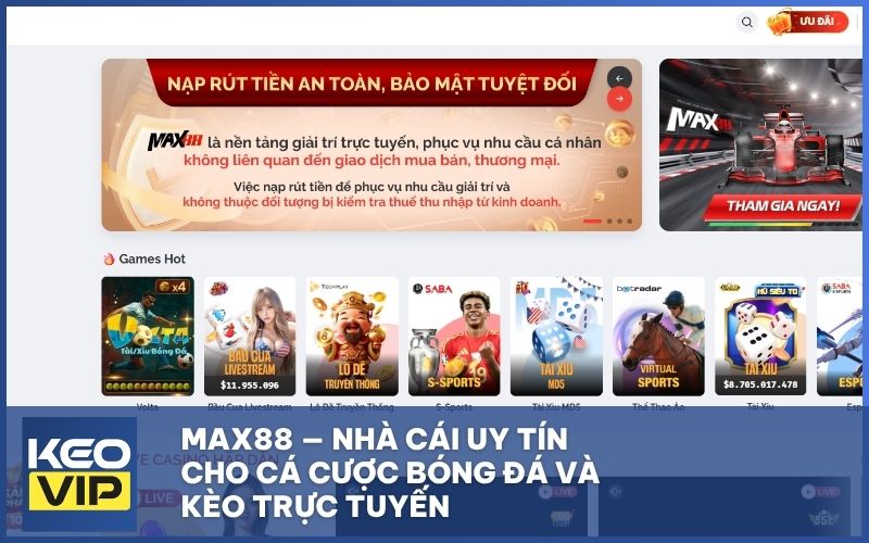 MAX88 — Nhà cái uy tín cho cá cược bóng đá và kèo trực tuyến