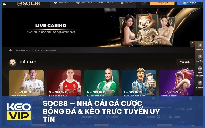 SOC88 — Nhà cái cá cược bóng đá & kèo trực tuyến uy tín