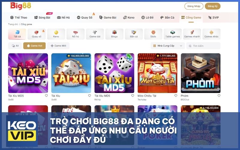 tro choi big88 da dang - BIG88 - Nhà cái uy tín với tỷ lệ kèo chính xác hôm nay